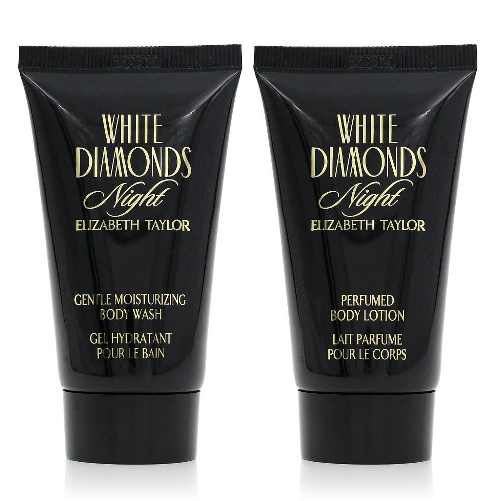 Elizabeth Taylor White Diamonds Night Body Wash & Body Lotion 1.7oz BUNDLE - NEW
